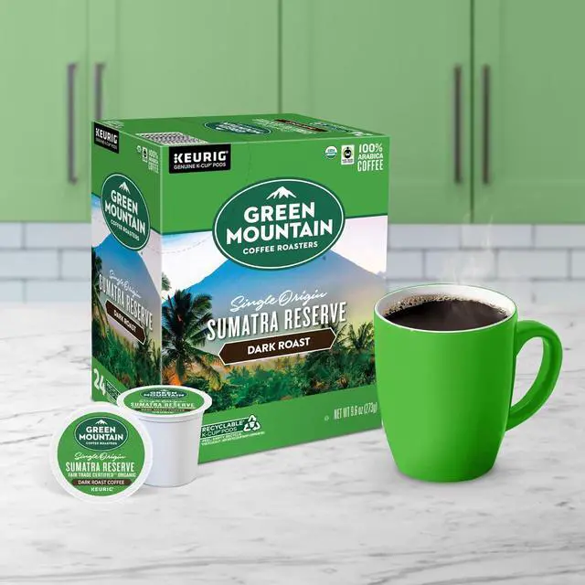 Alt view image 4 of 9 - Green Mountain Coffee Roasters Sumatra Reserve Coffee, Keurig Single-Serve K-Cup pods, Dark Roast, 24 Count/Box (4060)