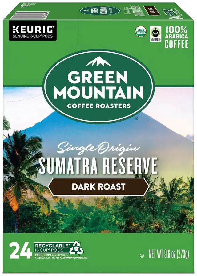 Alt view image 5 of 9 - Green Mountain Coffee Roasters Sumatra Reserve Coffee, Keurig Single-Serve K-Cup pods, Dark Roast, 24 Count/Box (4060)