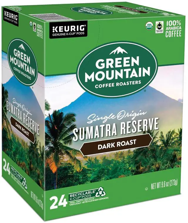 Alt view image 6 of 9 - Green Mountain Coffee Roasters Sumatra Reserve Coffee, Keurig Single-Serve K-Cup pods, Dark Roast, 24 Count/Box (4060)