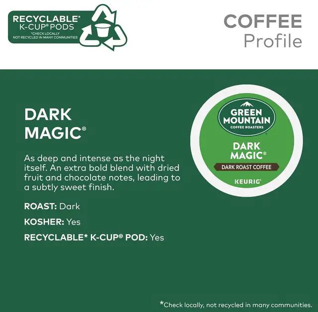 Alt view image 3 of 7 - Green Mountain Coffee Roasters Dark Magic Coffee, Keurig Single-Serve K-Cup Pods, Dark Roast Coffee, 24 Count/Box