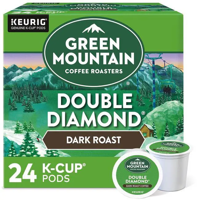 Alt view image 3 of 8 - Green Mountain Coffee Roasters Double Black Diamond Coffee, Keurig Single-Serve K-Cup Pods, Dark Roast Coffee, 24 Count/Box