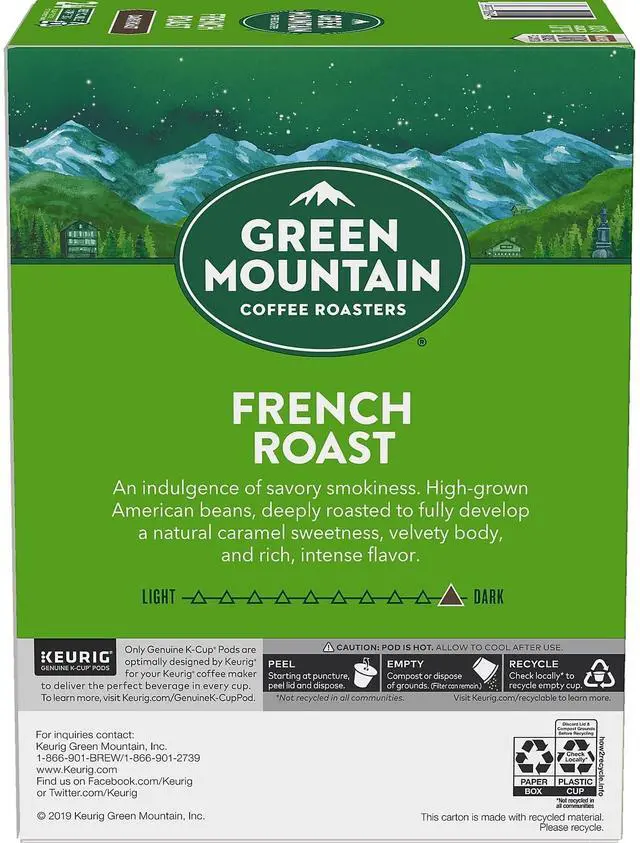 Alt view image 6 of 7 - Green Mountain Coffee Roasters French Roast Coffee, Keurig Single-Serve K-Cup Pods, Dark Roast Coffee, 24 Count