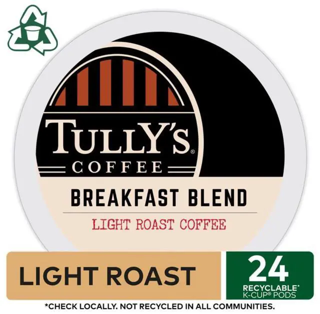 Alt view image 5 of 7 - Tully's Coffee Breakfast Blend Coffee, Keurig Single-Serve K-Cup Pods, Light Roast Coffee, 24 Count/Box (192719)