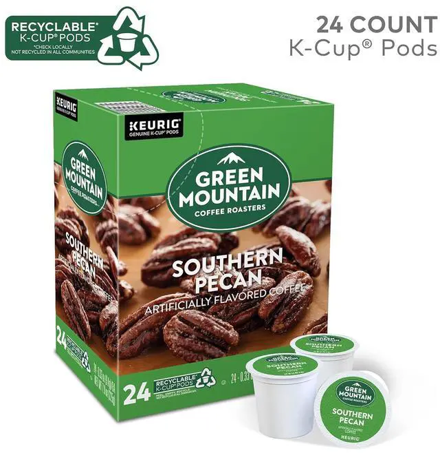 Alt view image 2 of 12 - Green Mountain Coffee Roasters Southern Pecan Coffee, Keurig Single-Serve K-Cup Pods, Light Roast Coffee, 24 Count/Box (6772)
