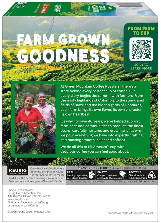 Alt view image 14 of 14 - Green Mountain Coffee Roasters Half-Caff Blend Coffee, Keurig Single-Serve K-Cup Pods, Medium Roast Coffee, 24 Count/Box