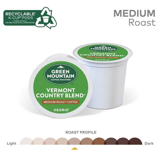 Alt view image 3 of 6 - Green Mountain Coffee Roasters Vermont Country Blend Coffee, Keurig Single-Serve K-Cup Pods, Medium Roast Coffee, 24 Count/Box (6602)