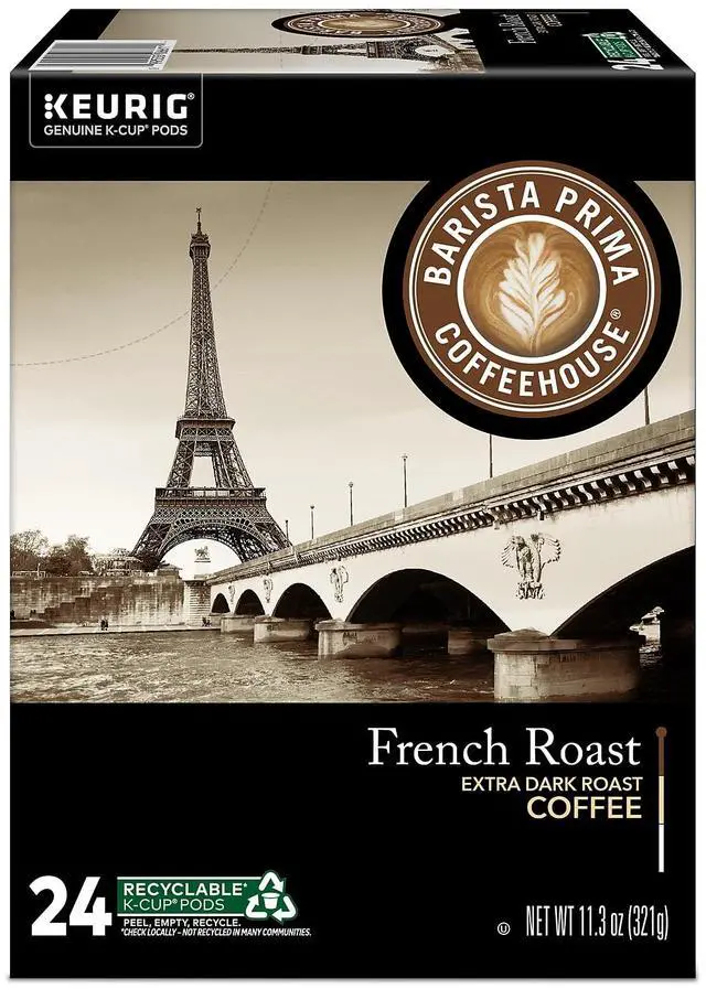 Alt view image 4 of 7 - Barista Prima French Roast K-Cup Coffee, Keurig Single-Serve K-Cup Pods, Extra Dark Roast Coffee, 24 Count/Box