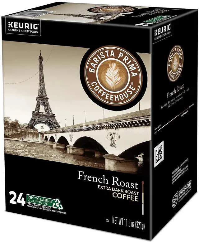 Alt view image 5 of 7 - Barista Prima French Roast K-Cup Coffee, Keurig Single-Serve K-Cup Pods, Extra Dark Roast Coffee, 24 Count/Box