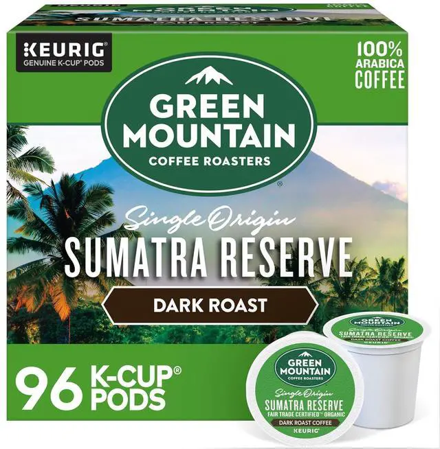 Alt view image 2 of 12 - Green Mountain Coffee Roasters Sumatra Reserve Coffee, Keurig Single-Serve K-Cup pods, Dark Roast Coffee, 96 Count/Carton