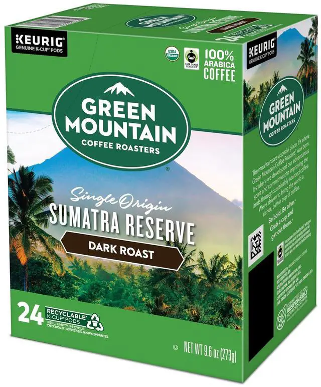 Alt view image 9 of 12 - Green Mountain Coffee Roasters Sumatra Reserve Coffee, Keurig Single-Serve K-Cup pods, Dark Roast Coffee, 96 Count/Carton