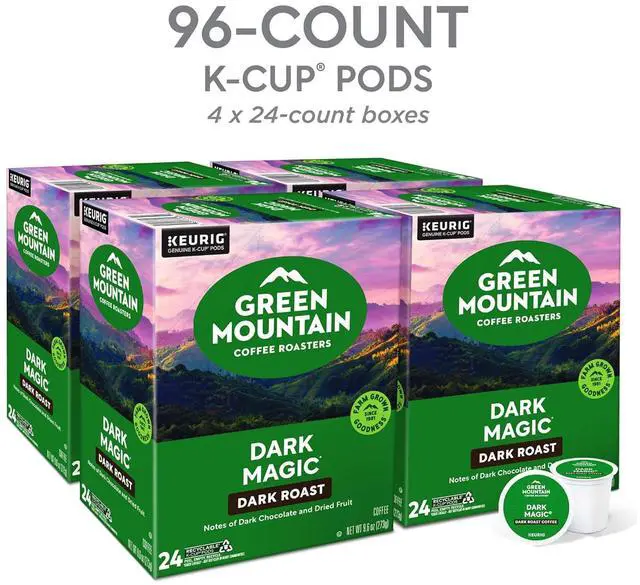 Alt view image 5 of 17 - Green Mountain Coffee Roasters Dark Magic Coffee, Keurig Single-Serve K-Cup pods, Dark Roast Coffee, 96 Count/Carton
