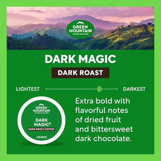 Alt view image 6 of 17 - Green Mountain Coffee Roasters Dark Magic Coffee, Keurig Single-Serve K-Cup pods, Dark Roast Coffee, 96 Count/Carton