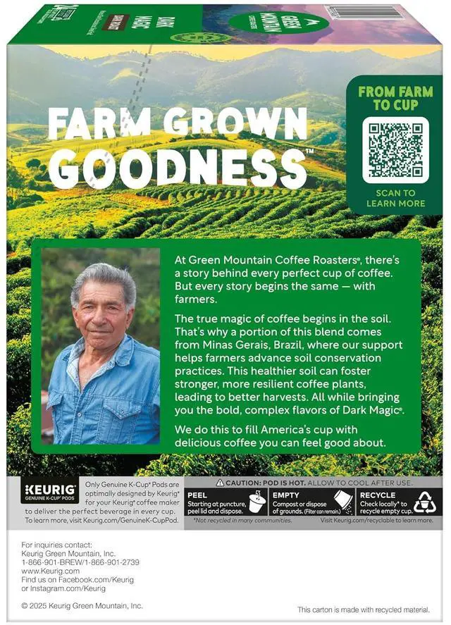 Alt view image 17 of 17 - Green Mountain Coffee Roasters Dark Magic Coffee, Keurig Single-Serve K-Cup pods, Dark Roast Coffee, 96 Count/Carton