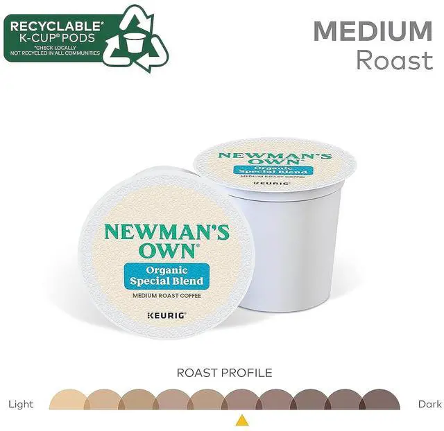 Alt view image 5 of 7 - Newman's Own Organic Special Blend Coffee, Keurig Single-Serve K-Cup Pods, Medium Roast Coffee, 24 Count/Box