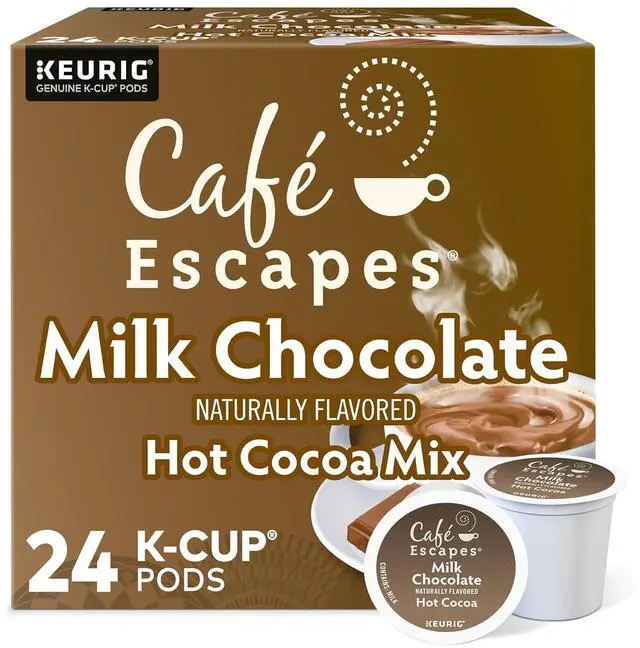 Alt view image 3 of 6 - Café Escapes Milk Chocolate Hot Cocoa, Keurig Single-Serve K-Cup Pods, Hot Chocolate, 24 Count/Box