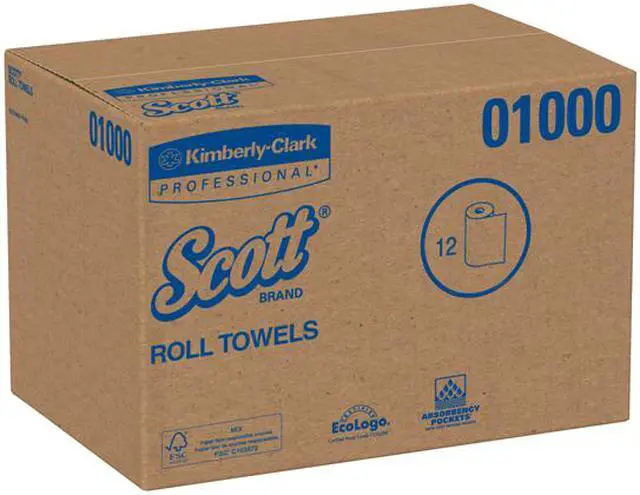 Alt view image 4 of 6 - Scott Essential High Capacity Hard Roll Towels for Business, Absorbency Pockets, 1.5" Core, 8" x 1,000 ft, White, 12 Rolls/Carton KCC01000