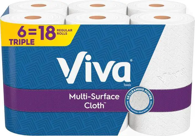 Alt view image 2 of 3 - Viva Multi-Surface Choose-A-Sheet Paper Towels 2-Ply - 165 Sheets/Roll   - 6 Triple Rolls/Pack  53663