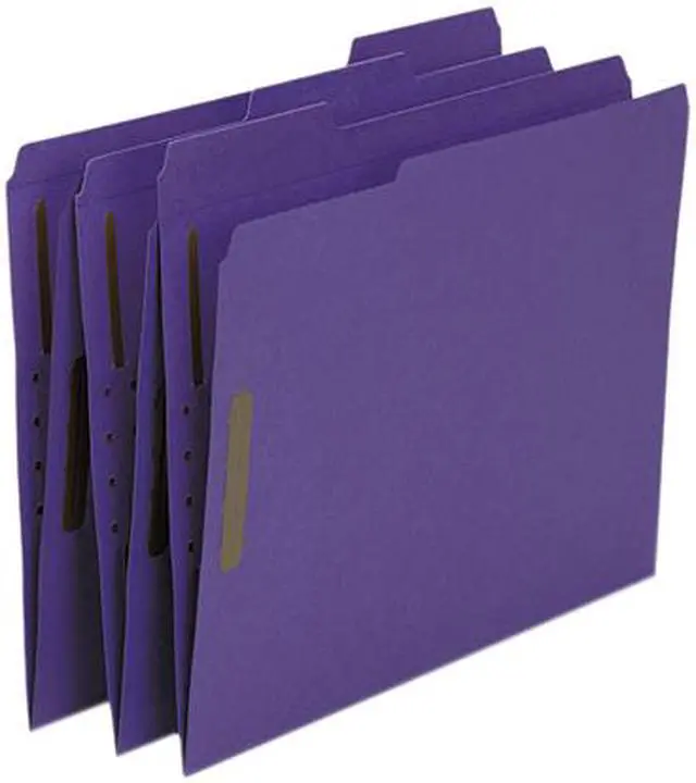 Alt view image 3 of 4 - Smead Top Tab Colored 2-Fastener Folders  1/3-Cut Tabs  Letter Size  Purple  50/Box 13040