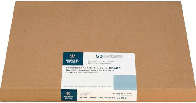 Main image of Business Source Transparent Poly File Holders