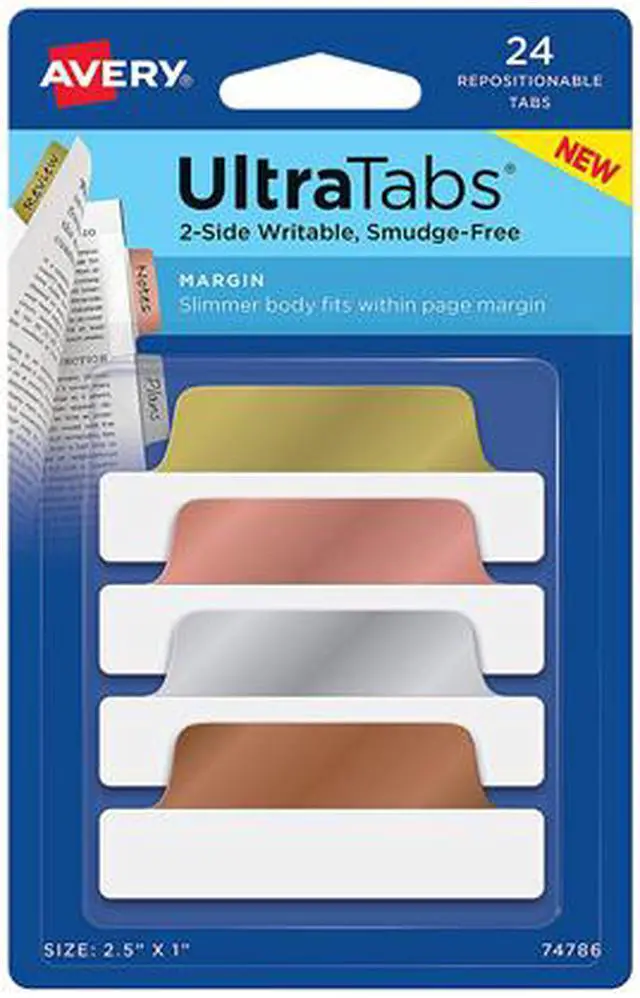 Alt view image 2 of 5 - Avery Tab,2.5x1",Repo,24/Pk 74786
