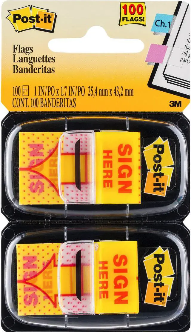 Main image of 3M Post-it Sign Here Printed Message Flags