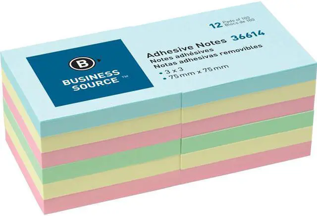 Main image of Bus. Source 3" Plain Pastel Colors Adhesive Notes
