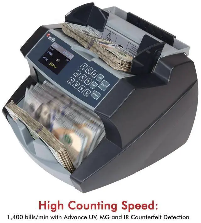 Alt view image 3 of 3 - Cassida 6600UVMG Top Loading Bill Counter - 1,400 Bills/min - 10.2 x 11 x 8.1 - Gray