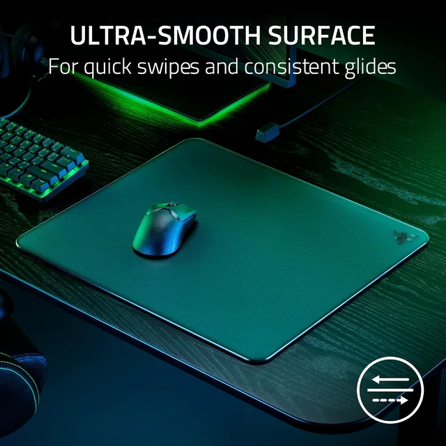 Alt view image 2 of 8 - Razer Atlas Tempered Glass Gaming Mouse Mat, Ultra-Smooth Micro-Etched Surface, Dirt and Scratch-Resistant, Anti-Slip Base, Quiet Mouse Movements, Black