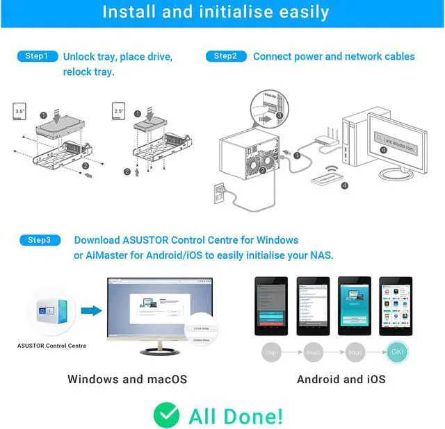 Alt view image 8 of 9 - Asustor AS7110T 10 Bay Lockerstor 10 Pro Desktop Enterprise NAS (Diskless)