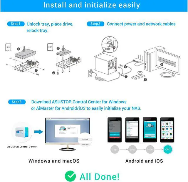 Alt view image 5 of 6 - Asustor AS6602T 2 Bay Lockerstor 2 Desktop NAS (Diskless)