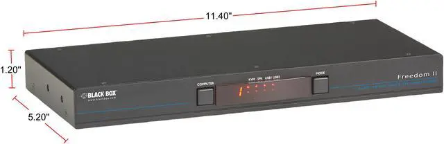 Alt view image 2 of 5 - Black Box KV0004A-R2 KM Switch with Glide & Switch Mouse Switching - 4-Port