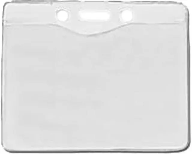 Main image of 100 BADGE HOLDER, DATA/CREDIT CARD, CLEAR VINYL BADGE HOLDER W/SLOT/CHAIN HOLES