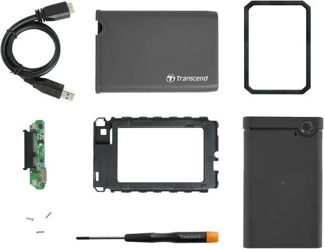 Alt view image 3 of 3 - Transcend SSD HDD Upgrade Kit Shock absorbing USB 3.0 SATA adapter TS0GSJ25CK3