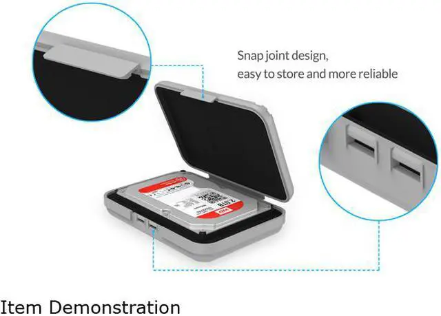 Alt view image 7 of 7 - ORICO Hard Drive Case for 3.5 Inch HDD/SSD 5 Packs Portable Hard Drive Carrying Protective Storage Box Anti-Static and Shockproof (Multicolor)
