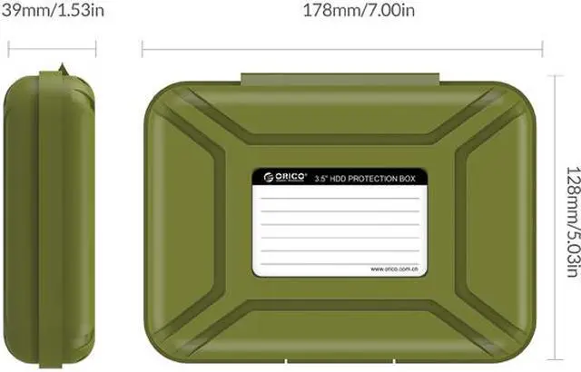 Alt view image 4 of 7 - ORICO Hard Drive Case for 3.5 Inch HDD/SSD 5 Packs Portable Hard Drive Carrying Protective Storage Box Anti-Static and Shockproof (Multicolor)