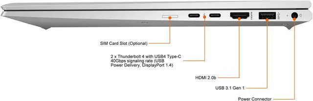 Alt view image 4 of 10 - HP EliteBook 850 G8 15.6" Notebook - Full HD - 1920 x 1080 - Intel Core i5 (11th Gen) i5-1135G7 Quad-core (4 Core) 2.40 GHz - 8 GB RAM - 256 GB SSD
