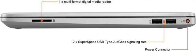 Alt view image 4 of 10 - HP Laptop Intel Core i3-1005G1 8GB Memory 256 GB PCIe SSD Intel UHD Graphics 15.6" Non-Touch Screen Windows 10 Home 64-bit 250 G8 (38J92UT#ABA)