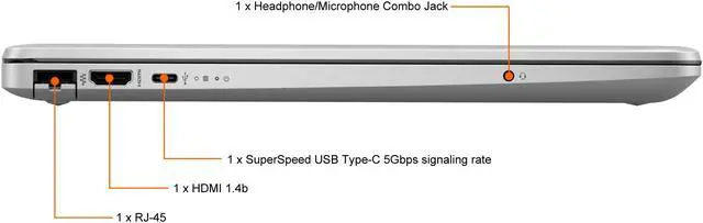 Alt view image 9 of 10 - HP Laptop Intel Core i3-1005G1 8GB Memory 256 GB PCIe SSD Intel UHD Graphics 15.6" Non-Touch Screen Windows 10 Home 64-bit 250 G8 (38J92UT#ABA)