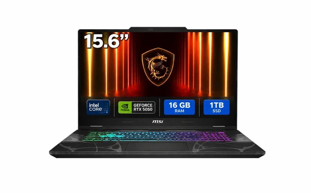 Main image of MSI Cyborg 15 B2RWEKG-258US 15.6" Gaming Notebook - Intel Core 5 210H ( 1.60 GHz) - 16 GB - 1 TB SSD - Windows 11 Home - NVIDIA GeForce RTX 5050 8GB - Webcam - Wi-Fi 6E - Black (CYBORG15B2258)