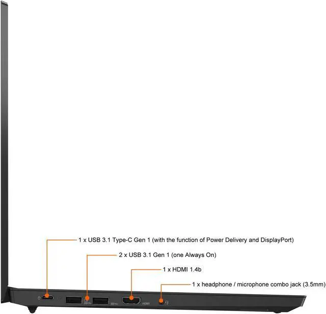 Alt view image 14 of 17 - Lenovo ThinkPad E15 15.6" FHD Laptop i5-10210U 8GB 256GB SSD Windows 10 Pro