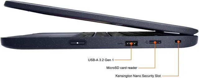 Alt view image 6 of 10 - Lenovo 100w Gen 3 82HY0009US 11.6" Netbook - HD - 1366 x 768 - AMD 3015e Dual-core (2 Core) 1.20 GHz - 4 GB RAM - 64 GB Flash Memory - Abyss Blue - Windows 10 Pro - AMD Radeon Graphics - Twisted