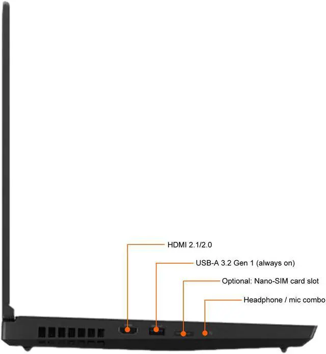 Alt view image 6 of 6 - Lenovo ThinkPad P15 Gen 2 20YQ003YUS 15.6" Rugged Mobile Workstation - Full HD - 1920 x 1080 - Intel Core i7 (11th Gen) i7-11800H Octa-core (8 Core) 2.30 GHz - 32 GB RAM - 1 TB SSD - Black - Inte