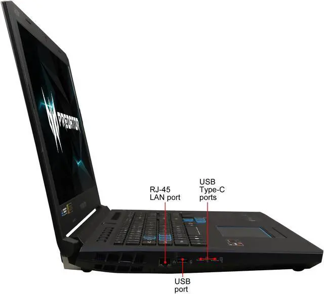 Alt view image 4 of 7 - Acer Predator Helios 500 PH517-61-R0GX 17.3" FHD IPS RX Vega 56 8 GB VRAM AMD Ryzen 7 2700 16 GB Memory 256 GB SSD Windows 10 Home Gaming Laptop