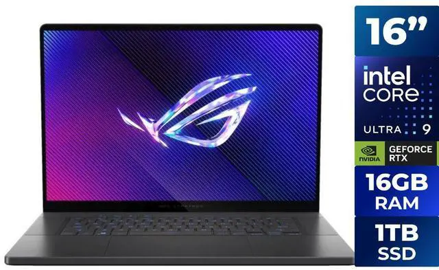 Main image of Asus ROG Zephyrus G16 16" WQXGA Intel Core Ultra 9 185H 2.3 GHz up to 5.1 GHz 16 GB 1TB SSD NVIDIA GeForce RTX 4060 Windows 11 Home Gaming Laptop, Eclipse Gray - GU605MV-DS91-CA