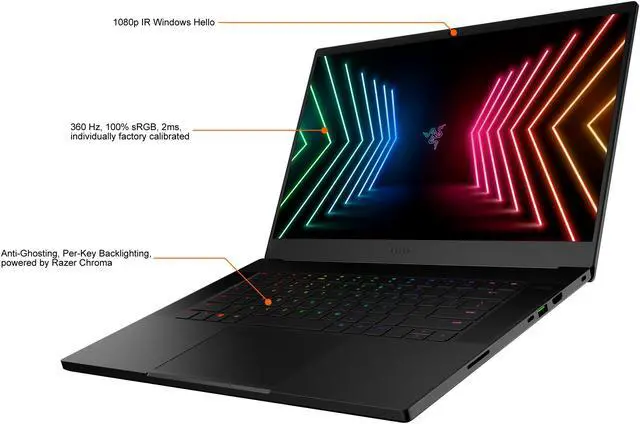 Alt view image 5 of 18 - Razer Blade 15 Advanced - 15.6" GeForce RTX 3070 Laptop GPU - Intel Core i7-11800H  - 16GB Memory - 1 TB PCIe SSD - Windows 10 Home 64-bit - Gaming Laptop - 360 Hz (RZ09-0409BEC3-R3U1 )