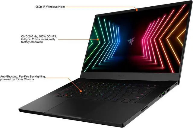Alt view image 5 of 20 - Razer Blade 15 Advanced - 15.6" QHD 240 Hz - Intel Core i7-11800H - GeForce RTX 3060 Laptop GPU - 16GB Memory DDR4 3200 - 1TB PCIe SSD - Windows 10 Home 64-bit ()
