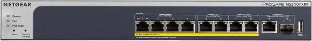 Alt view image 4 of 5 - NETGEAR 8-Port Multi-Gigabit Ethernet PoE+ Smart Switch with 2 Dedicated 10-Gigabit Uplink Ports (1 Copper/1 SFP+) | MS510TXPP