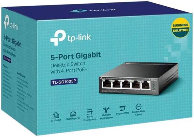 Alt view image 8 of 8 - TP-Link TL-SG1005P| 5 Port Fast Ethernet PoE Switch | 4 PoE+ Ports @67W | Desktop | Plug & Play | Sturdy Metal w/ Shielded Ports | Fanless | Limited Lifetime Protection | Extend & Priority Mode