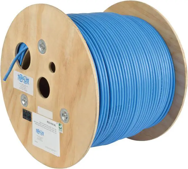 Alt view image 2 of 3 - 1000FT CAT6 / CAT6A 10G BULK CABLE SOLID CORE CMR PVC BLUE