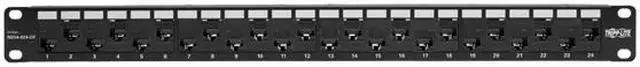 Alt view image 3 of 6 - 24-PORT 1U RACK-MOUNT CAT5E/6 OFFSET FEED-THROUGH PATCH PANEL WITH CABLE MANAGEM
